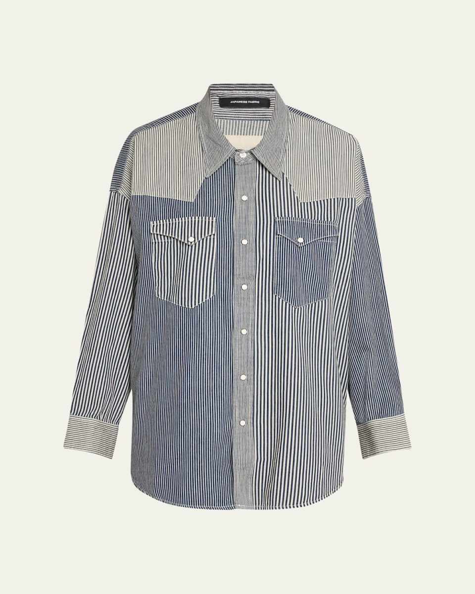 Oversized Denim Cowboy Shirt